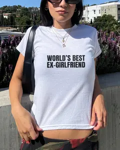 Words Best Ex Girlfriend Baby Tee Shirt Y2k Tshirt Gift For Her Funny Top Breakup Gift Shirt For Women Coquette Shirt Custom Iconic Graphic