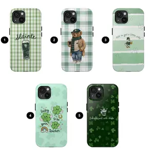 V2 St Patricks Day Phone Case, Irish Lucky Day Phone Case Featuring, Shamrock Gift Protective Accessory