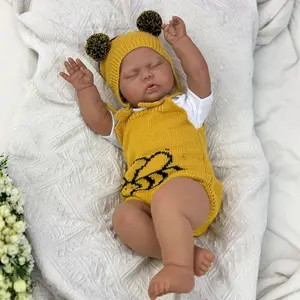 GUESSBELLY 20 Inch 50 CM Asleep Fat Reborn Baby Doll Toy For Girl Vinyl Limbs Cloth Body Lifelike Doll Handmade Birthday Gift Play House