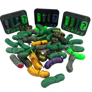 Tickles The Pickle Fidget Four Packs with Limited Edition Colors - MZM Digital Design Authorized Seller - Maker - Stress Relief - Funny Desk Item