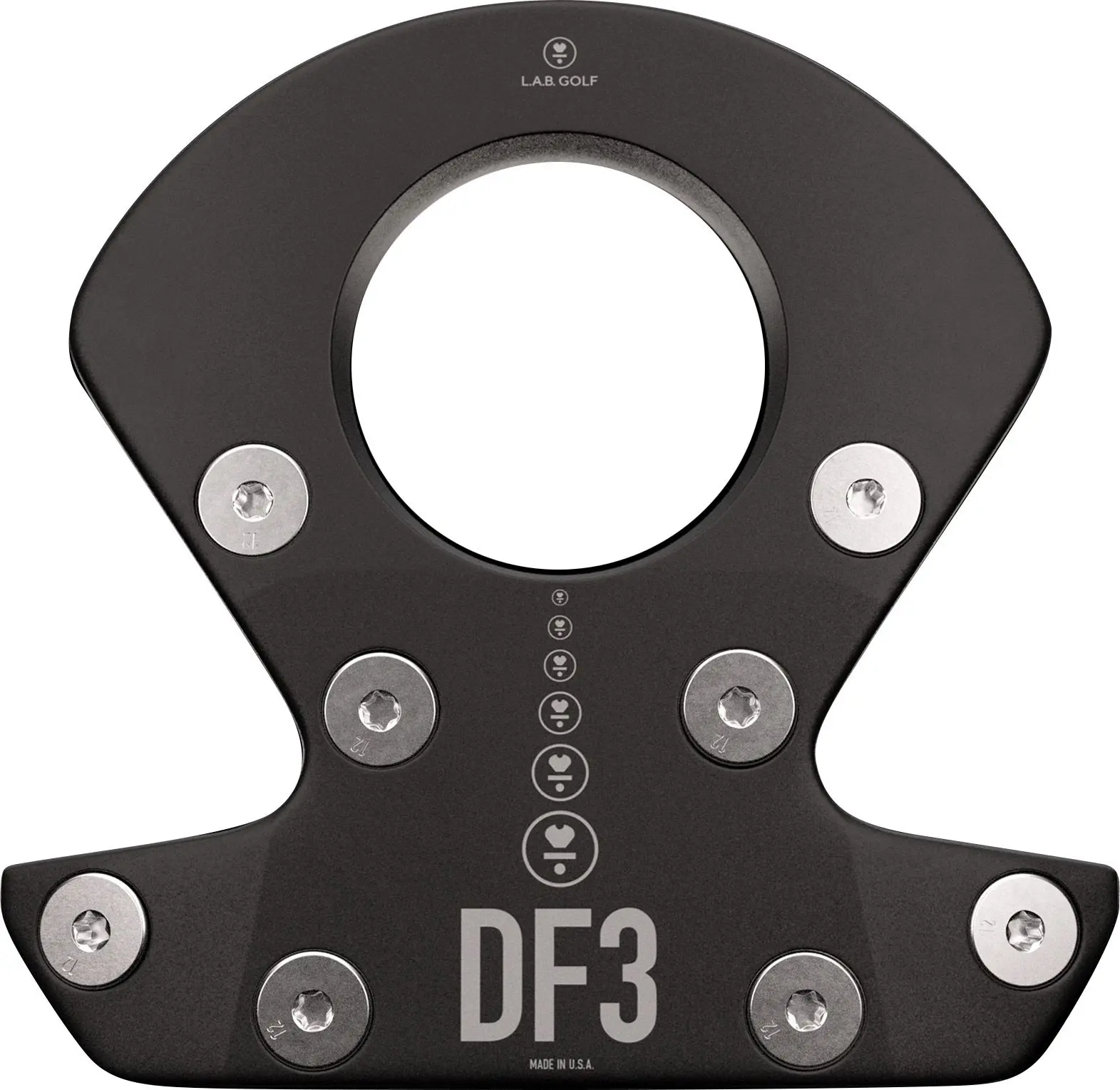 LAB. Golf DF3 Putter for Left Hand Men's Black Golf Club with Secure Bolt Design