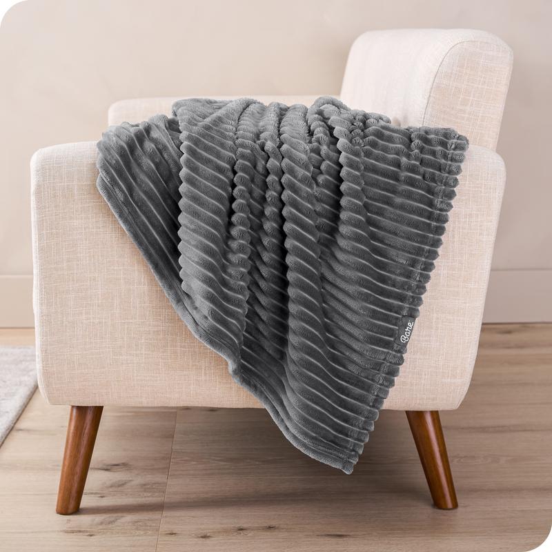 Bare Home Microplush Ribbed Blanket