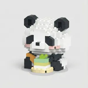 Cute Panda Building Blocks Set, Perfect Gift for Husband Boyfriend Birthday Halloween Christmas, Collectible Decorative Living Room Toy