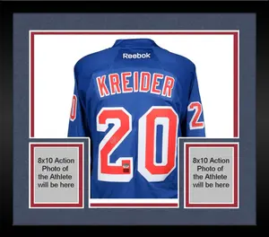 Framed Chris Kreider New York Rangers Autographed Blue Reebok Premier Jersey - Fanatics Authentic Certified