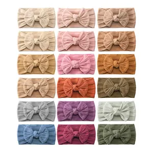 18 count  Nylon Headbands Hair Bow Elastics Hairbands Hair Accessories for  Girls
