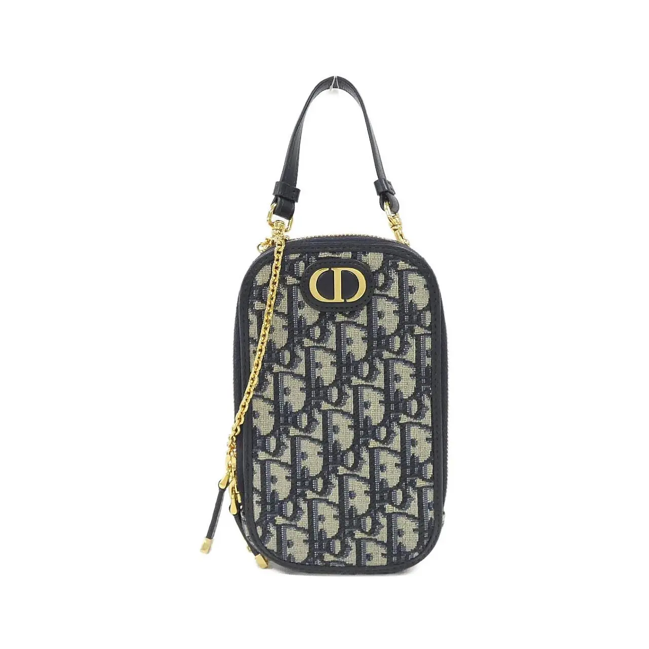 Pre-owned Dior Canvas Small Leather Goods Christian Oblique 30 Montaigne phone holder