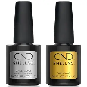 CND Shellac Top and Base Coat Multi-Pack, Long-Lasting Nail Polish for US Nail Art, Manicure, Pedicure Care Needs, Nail Care