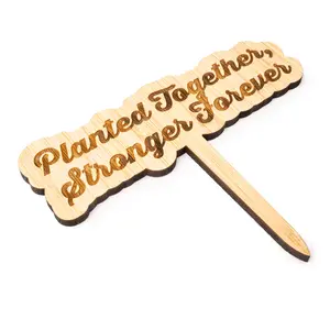 Bamboo Premium Stake Signs - Planted Together, Stronger Forever Decor
