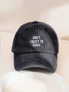 Unisex Y2K Style Adjustable Baseball Cap - 'Don't Forget To Smile' - Casual Sun Protection Hat for Spring and Autumn Outdoor Travel & Beach
