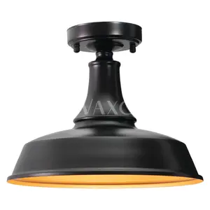 Vaxcel International T0570 12 in. Dorado Outdoor Semi-Flush Mount, Dark Bronze with Light Gold