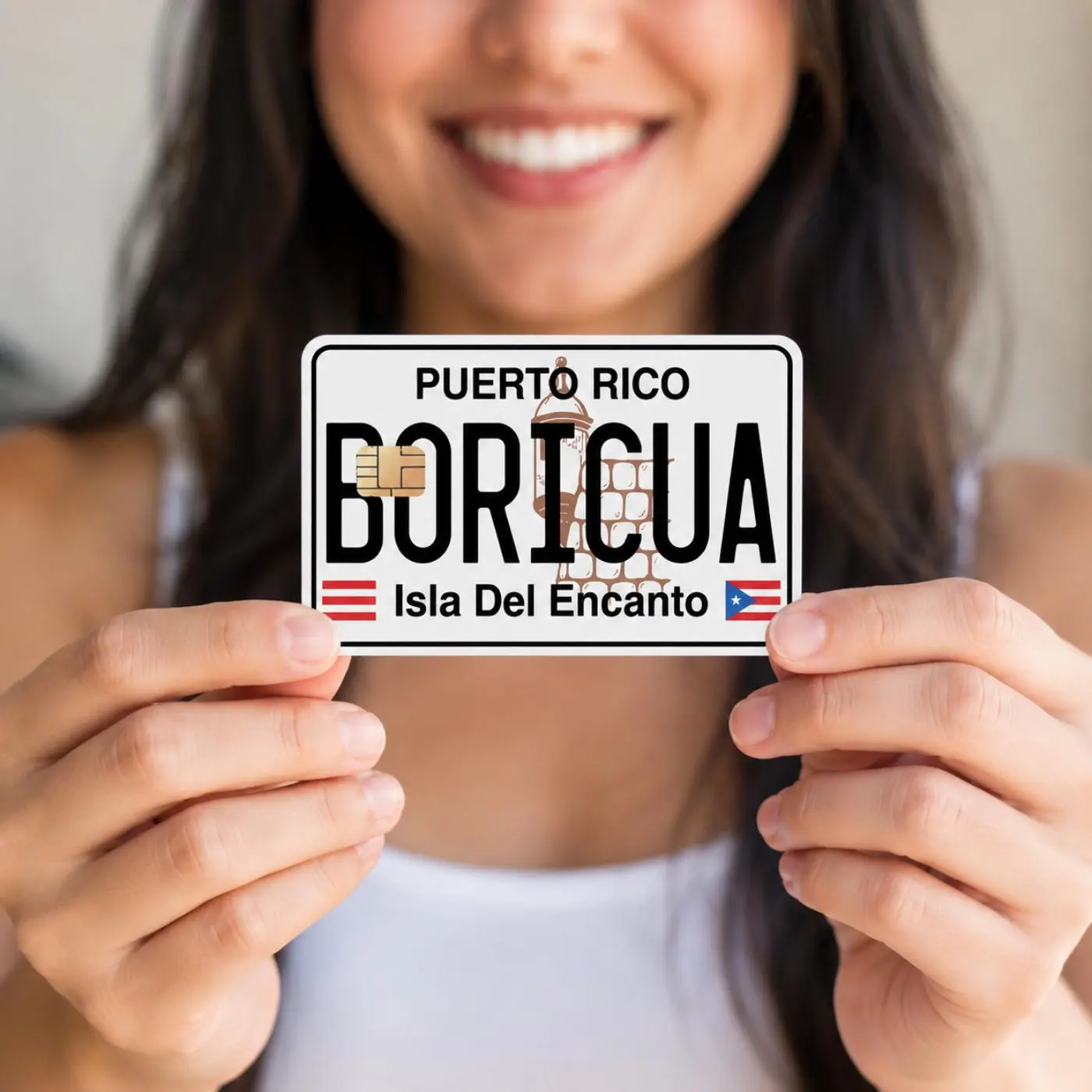 Puerto Rico License Plate Credit Card Sticker, Boricua Isla Del Encanto Debit Card Skin, Custom PR License Plate Card Cover Wrap