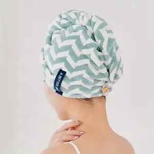 Striped Pattern Hair Drying Towel, Soft Absorbent Hair Towel Wrap, Hair Drying Cap, Hair Turban Wrap for Women & Girls, Heatless Styling Tools, Quick Drying Towel, Super Absorbent Towel