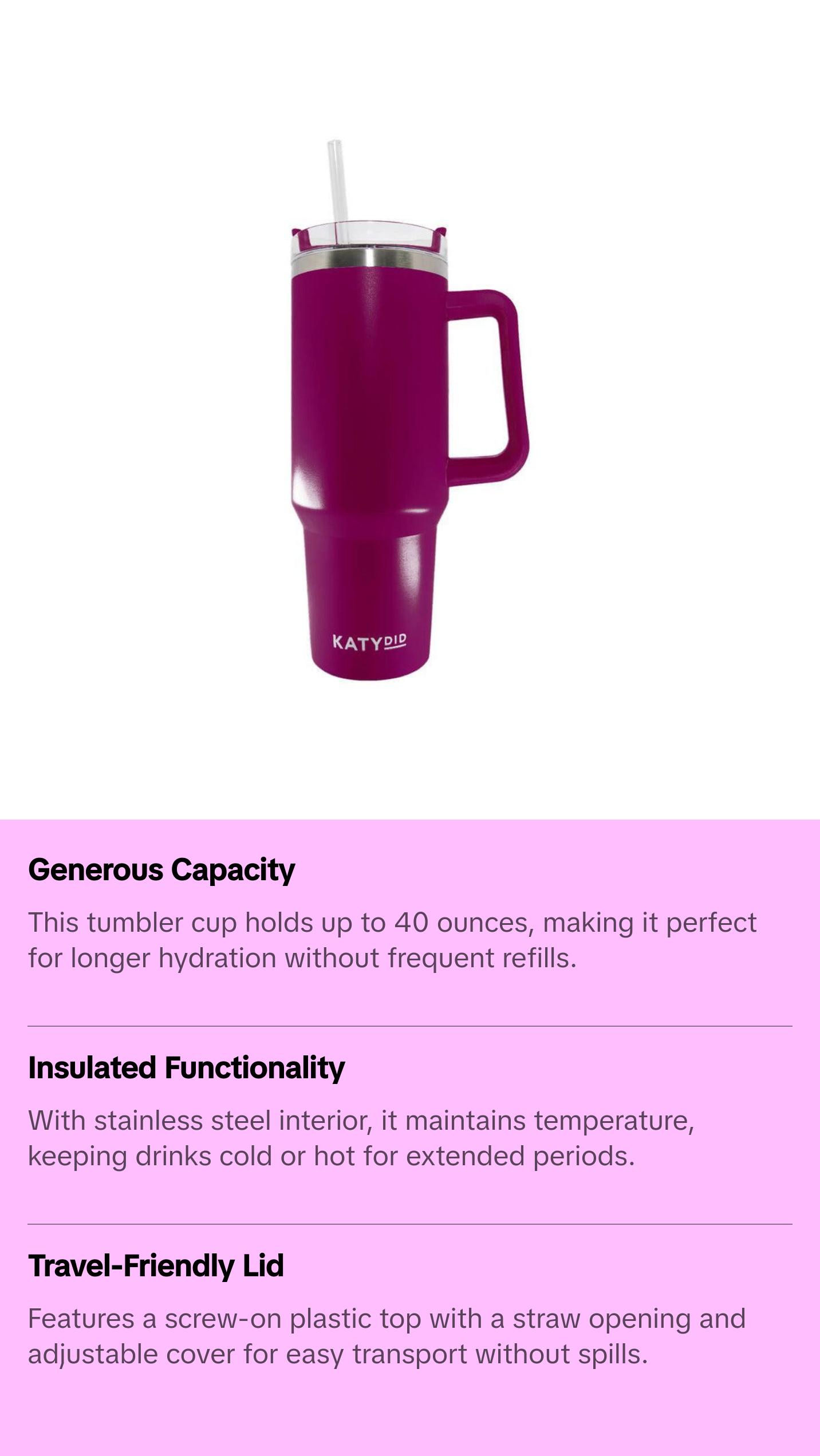 Plum Tumbler Cup w/ Handle