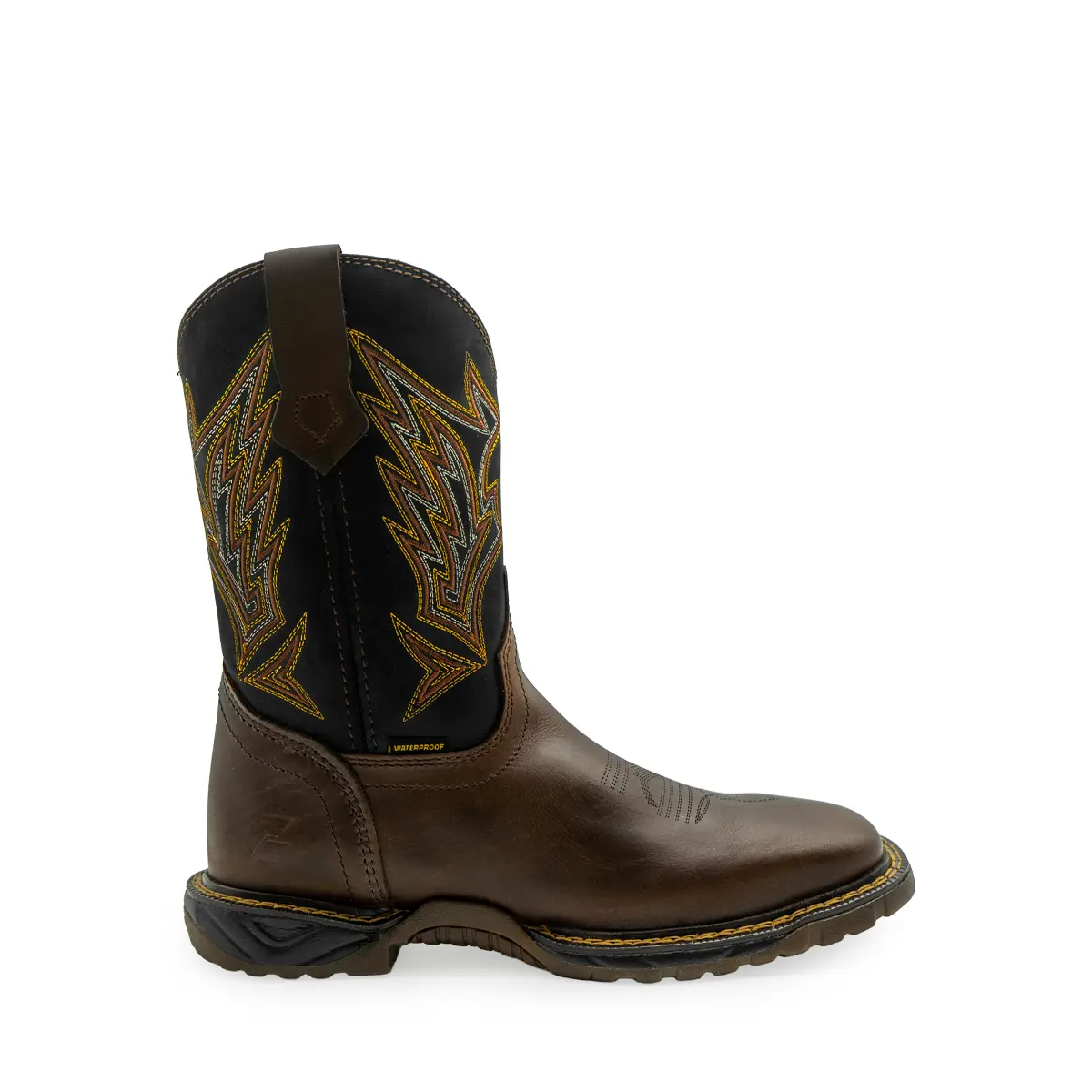 CEBU Men's Tumbleweed Waterproof WP SQR Boots Square Toe Western Style Embroidered