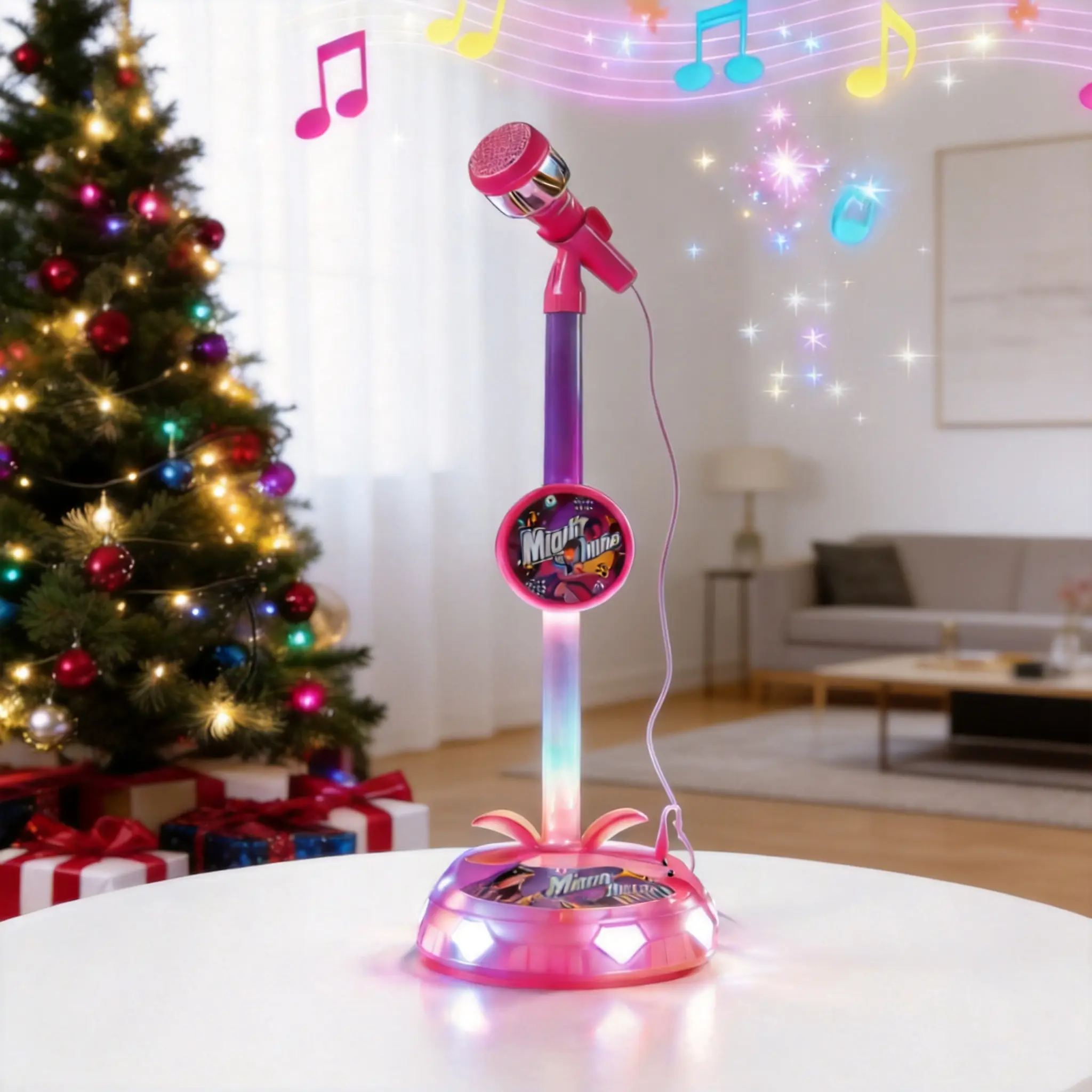 Portable Kpop Colorful LED Light Karaoke Microphone Toy–Built-in music+Bluetooth connectivity,Boosts your child's happiness and confidence,Perfect birthday,Christmas,Easter gift for kids ages 3-8 festival party