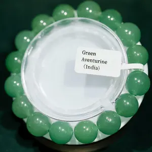 【Green Aventurine】Green Aventurine Handmade Stretch Elastic Bracelet Healing Round Stone Beads Jewelry Gifts for Women Men