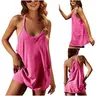 UANEO Women's Summer Sleeveless Mini Dress V Neck Spaghetti Straps Athletic Built-in Shorts Sundress SummerVibes