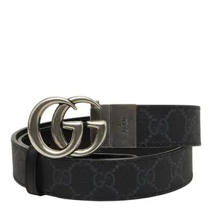 Pre-owned GUCCI Vegan Leather Small Leather Goods GG Supreme Interlocking G PVC Belt