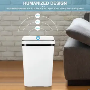 Smart Induction Waterproof Trash Can for Bathroom,Automatic Touchless Garbage Can,12L Small Motion Sensor Smart Trash Bin for Bedroom Bathroom Office Living Room Kitchen Home