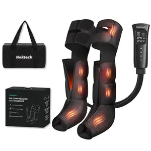 Nekteck Leg Compression Massager with Heat Leg Massager for Circulation and Pain Relief, Air Compression Boot Massage Tool with 2 Heats 6 Modes 6 Intensities, Relaxation Gifts for Men Women Christmas