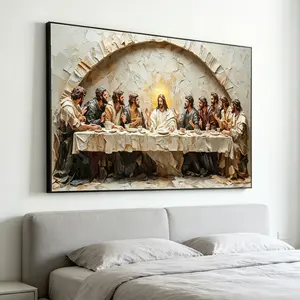 The Last Supper Canvas Painting, Christian Religious Wall Art, Jesus Spiritual Print for Living Room