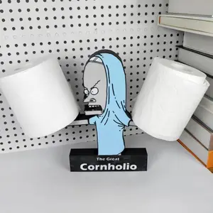Cornholio Toilet Paper Holder - Character Design, The Great Cornholio Label, Fun Functional Bathroom Accessory for Home Bathroom Toilet