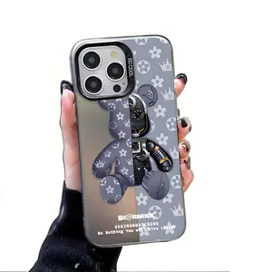 Robot Bear Cool Design PC Hard Phone Case for iPhone 17 16 15 14 13 12 11 Pro Max Plus Shockproof Cover Animal Colorful TPU Material Full Coverage Protection