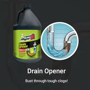 Liquid Rhyno 62 oz. Drain Opener, 2X Concentrate Hair Clog Remover for Sink, Bathtub or Shower Drains, Fast Acting Pro Strength Clears Slow-Flowing Drains, Safe for all Drain Pipes, 4 Treatments