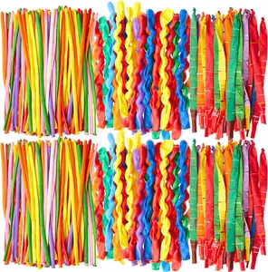 300 Pcs Long Balloons Rocket Spiral Latex Balloons 40 Inch Screaming Balloon Colors Long Rocket Balloon for Birthday Festival Decorations Supplies