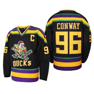 【TikTokShopBlackFriday】Mighty Ducks Jersey #96 Charlie Conway #99 Adam Banks #33 Greg Goldberg #66 Gordon Bombay Movie Hockey White Green in Sports Fan Jersey Comfortable and breathable, stylish and versatile