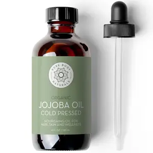 Organic Jojoba Oil, 4 Fl Oz - 100% Pure, Organic, Cold Pressed Jojoba Oil for Skin, Face, Nails and Hair Growth - Carrier Oil for Mixing Essential Oils