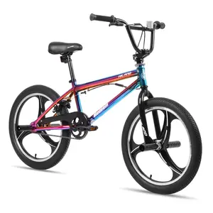 HILAND 20 Inch 3 Spoke Kids BMX Bike Boys Girls Ages 5-12, 360 Degree Rotor Freestyle 4 Pegs Single Speed