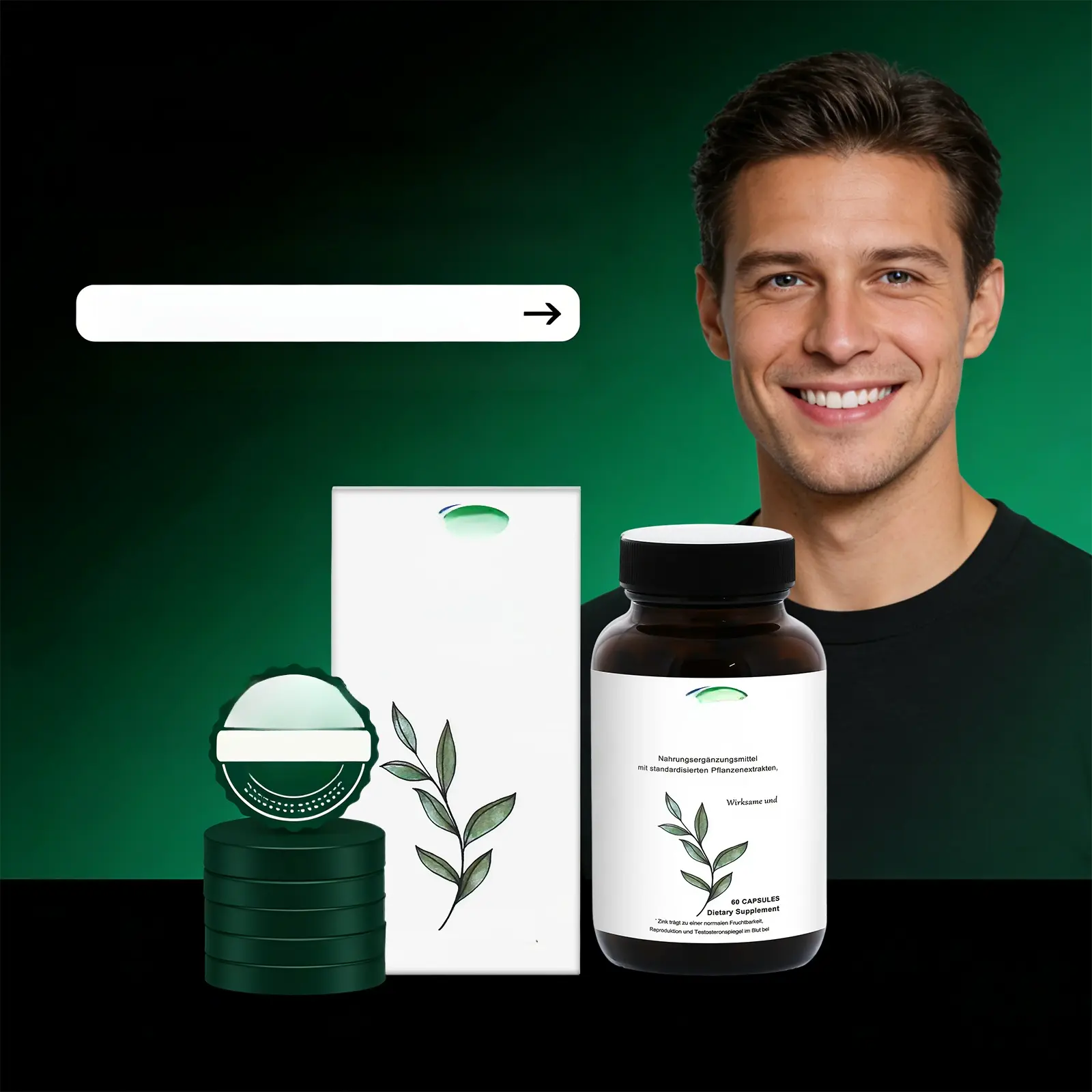 Besfeel Men's Natural Plant-Based Fitness Supplement: Pre-workout support, enhanced athletic performance, and improved health.