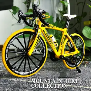 New Alloy Bicycle Model 1:8 Scale Wheel, Realistic Mountain Bike Downhill Road Bike, Decorative Ornament Gift Toy, Party Birthday Easter Present
