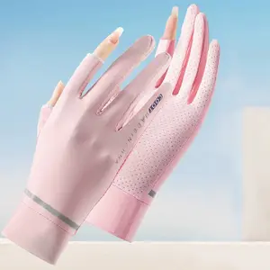Women UV Sun Protection Gloves, Outdoor Sports Gloves, Breathable Two Finger Design, High Elasticity Ice Silk Material, Anti-Wear & Sun Protection for Driving Cycling