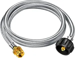 Alloxity 5ft Propane Hose Adapter 1lb to 20lb Converter for 5 lb to 40 lb Tanks, Anti-bite LP Tank Gas Hose for Buddy Heater/Weber Q Travel Grill/17”&22”Blackstone Griddle/Coleman Camping Stove