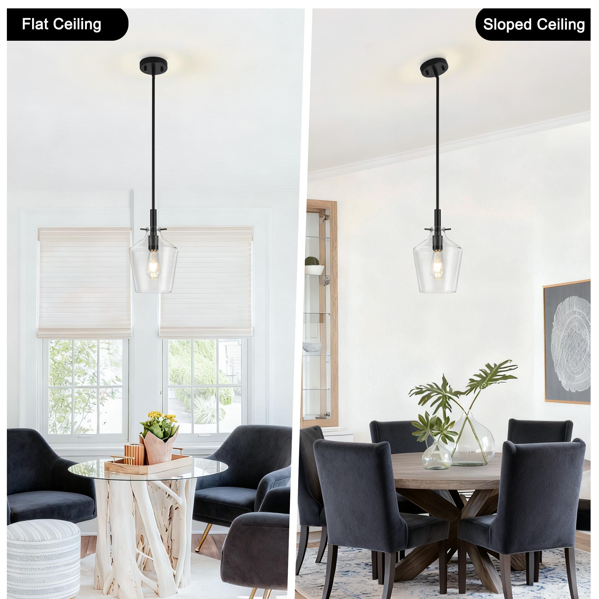 Clear Glass Bell Pendant Light Modern Single Head Hanging Lamp for Kitchen Island Black Gold Brushed Nickel Chrome Finish,E26,Bulb not included Clear Glass Bell Pendant Light Modern Single Head Hanging Lamp for Kitchen Island Black Gold Brushed Nickel Chrome Finish,E26,Bulb not included