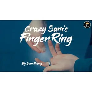 Hanson Chien Presents Crazy Sam's Finger Ring BLACK / EXTRA LARGE (Gimmick and Online Instructions) by Sam Huang - Trick
