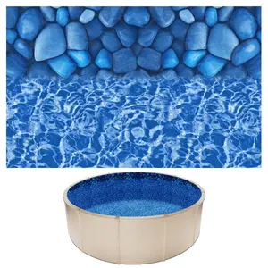 summervibes VEVOR 15ft Pool Liner, Round Overlap Swimming Pool Liner for 54 in Wall Height, Premium Vinyl, Easy Install with Leak-Proof Patches, Designed for Steel Sided Above-Ground, Outdoor, Boulder Swirl