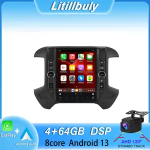 Car Stereo for Chevy Silverado GMC Sierra 2014-2018 touch screen has Android Auto Wireless Carplay, Bluetooth WIFI supports GPS Navigation