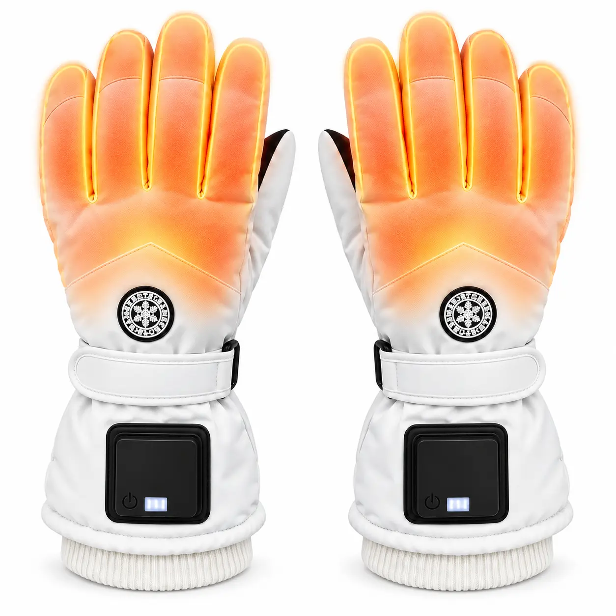 Rechargeable Heated Gloves for Men and Women, Electric Hand Warmers with Battery, with 3 Temperature Settings, Waterproof Touchscreen Winter Gloves for Skiing, Motorcycle, Hiking & Outdoor Work in Cold Weather, Fishing