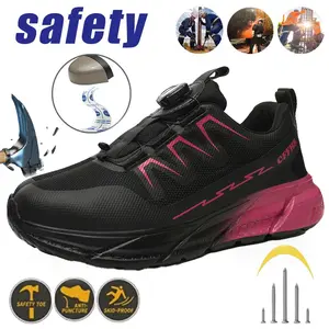 Stylish Women's Breathable Steel Toe Work Shoes Anti-Smash Anti-Puncture