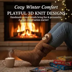 Funny Socks Knitted 3D, 3D Animal Socks, Winter Warm Thick Funny Animal Socks, Holiday Costume, Festival Gift, Weird Style, New Design, Christmas Gift