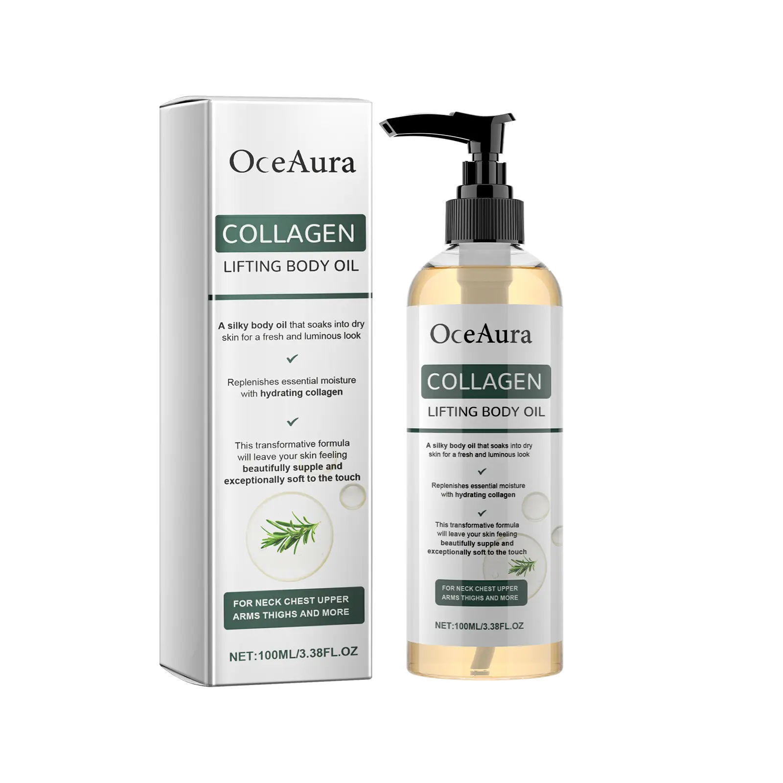 OceAura Collagen Body Oil - Moisturizes And Hydrates Dry And Rough Skin, Enhancing Skin's Moisture And Elasticity.