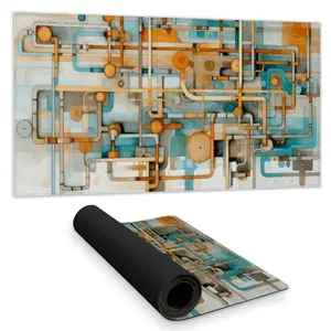 MWW C1DM15313MODZO 16 x 32 in. Like Clockwork Gold Desk Mat - Elegant