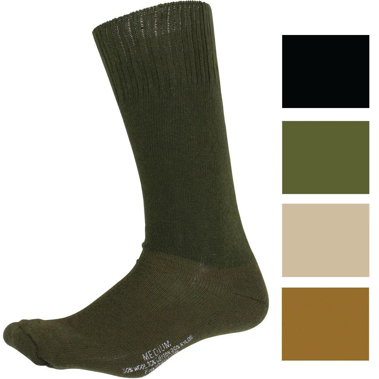 Tactical Cushion Sole Boot Socks - US Made Military Wool Blend for Combat and Hiking, Unisex Fit Sold in Pairs, Combat Boot, Military Uniforms, Sold Pairs, Cotton