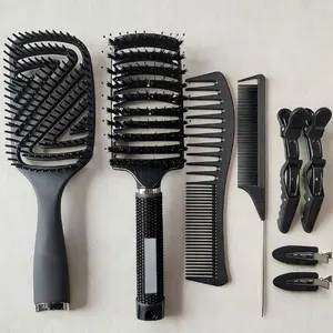 Sunber Hair Brush Comb Set For Curly Hair With Detangling Brush Set Hair Styling Comb Clips Set For All Hair Types