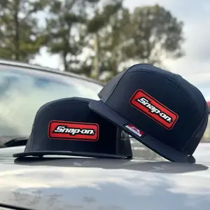 Vintage Snap-on Tool Patch Embroidered 7 Panel Snapback Hat – Retro Mechanic Garage Trucker Cap, Adjustable Flat Bill Streetwear Style, Classic Automotive Repair Shop Inspired Gift for Car Guys & Skilled Trades Fans