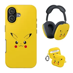 Electric Mouse Sparkling Thunderbolt Phone Case, Retro 90s Pocket Monster Hero AirPods Case, AirPods Max Case, for iPhone 17-11 & AirPods Max, Airpod Gen 1-4