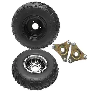 16x8-7 16x8x7 ATV Tires with Wheels, Tubeless Tire and Rim & Rear Wheel Hubs 3 Stud Fits for ATV UTV Go Kart Karting Drift Trike Golf Cart Quad Buggy Lawn Mower 4 Wheelers Tricycle Off-Road Motorcycle